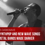 Editorial featured image for an article about darkwave, synthpop and new wave songs covered in metal, featuring Dave Gahan of Depeche Mode performing live