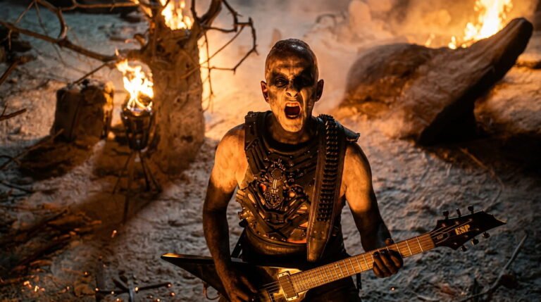Behemoth-inspired AI-processed frame for an article about their Bathory cover “The Return of Darkness and Evil”